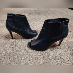 Halogen Black Peep-Toe Ankle Boots 8.5